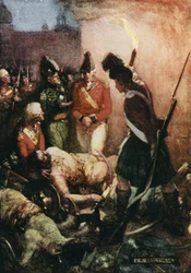 Tippoo Sultans Leiche wurde unter denen ihrer Anhänger gefunden